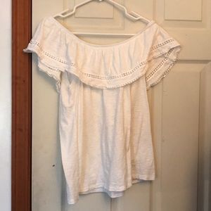 Over the shoulder short-sleeve top